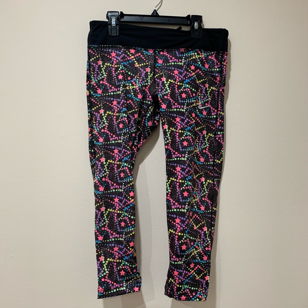 Nike Neon Star Print Crops Leggings Size Large